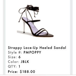 Marciano Guess leather black strappy heeled sandal stiletto lace up lucite heel